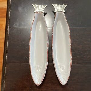 Mud Pie Sea Shell Fish Service Bowl Set (2)